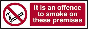 picture of Spectrum It Is An Offence To Smoke On These Premises – SAV 300 x 100mm - SCXO-CI-11883