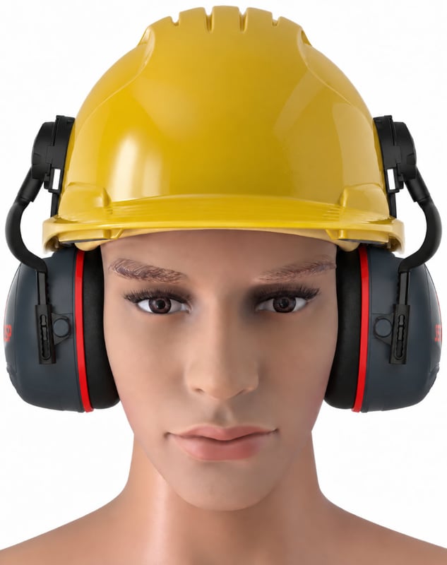 Jsp Evo3 Yellow Vented Hard Hat With Sonis 3 Helmet Mounted Ear Defenders - [IH-EVO3YSONIS3]
