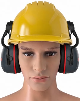 picture of Jsp Evo3 Yellow Vented Hard Hat With Sonis 3 Helmet Mounted Ear Defenders - [IH-EVO3YSONIS3]
