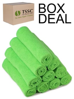 picture of Microfibre Glass Cloth - Green - Box Deal 25 x 10 - [IH-MCS-MGLASSMGREEN] - (LP)