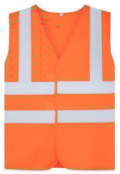picture of Korntex Childrens Safety Vest Esbjerg - Four Reflective Stripes - Hi-Vis Orange - KTX-KWVROR