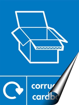 picture of Recycling Signs - Corrugated Cardboard - 300 X 400Hmm - Self Adhesive Vinyl - [AS-WR22-SAV]