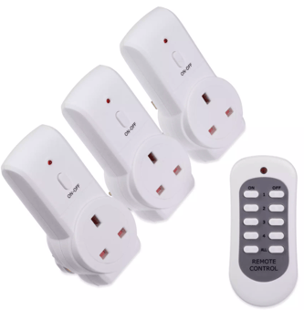 picture of Remote Control Sockets - 1 Control, 3 Sockets - [SO-OT00821]