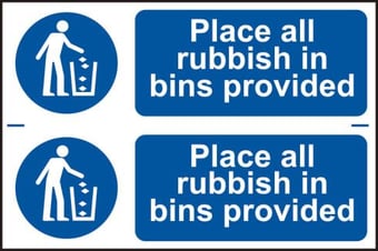 picture of Spectrum  Place all rubbish in bins provided – PVC 300 x 200mm - SCXO-CI-0402