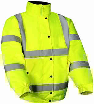 picture of Waterproof Yellow Hi Vis Bomber Jacket - [BI-242] - (DISC-W)