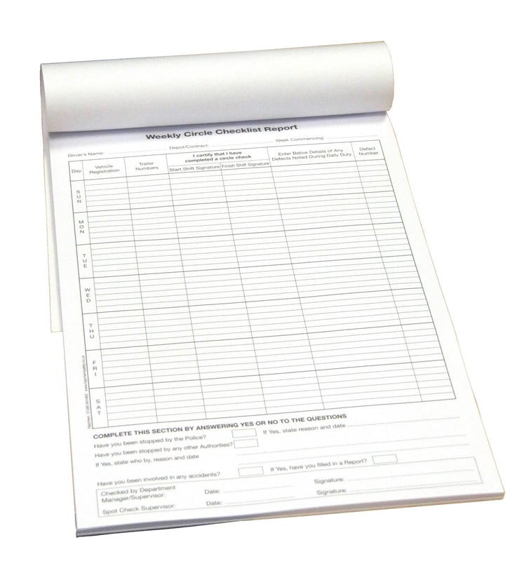 picture of Vehicle Circle Check List Report - Pad of 25 - [HZ-VE215]