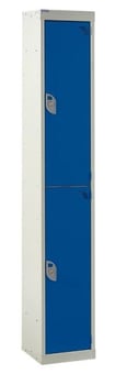 picture of QMP Standard Locker - 2 Compartment - Dark Blue Doors - 1800H x 300W x 300D mm - [QM-LS1830302BXX]