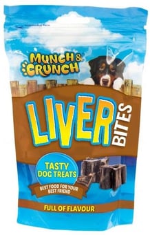 Munch Crunch Liver Bites Dog Treats 125g PD MC0130 DISC X