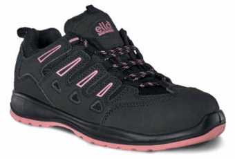 Picture of SB SRA - Ella LILY Black/Pink Genuine Nubuck Split Buffalo Leather Ladies Shoe - Pair - TW-LILY-PINK - (DISC-X)