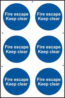 Picture of Spectrum Fire escape Keep clear - PVC 200 x 300mm - SCXO-CI-0160