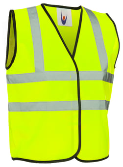 picture of Uneek Childrens Hi-Viz Yellow Waist Coat - UN-UC806-YW