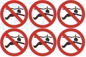 Picture of Safety Labels - No Snorkelling Equipment Symbol (24 pack) 6 to Sheet - 75mm dia - Self Adhesive Vinyl - [IH-SL45-SAV]