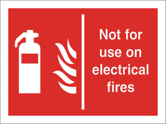 Picture of Not for Use on Electrical Fires Sign - 200 X 150Hmm - Rigid Plastic - [AS-FI45-RP]