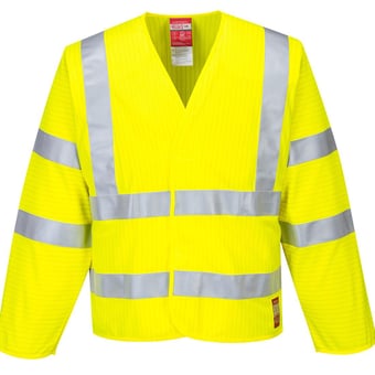picture of Portwest - Yellow Hi-Vis Anti Static Jacket - Flame Resistant - PW-FR85YER