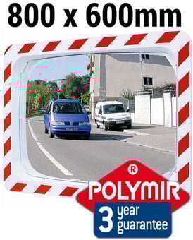 picture of TRAFFIC MIRROR - Polymir - 800 x 600mm - To View 2 Directions - 3 Year Guarantee - [VL-556]