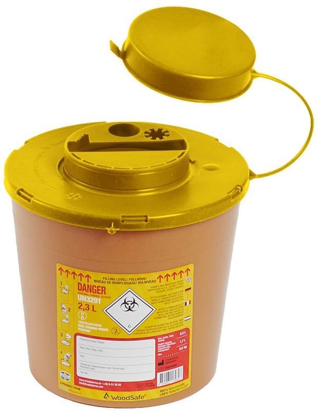 WoodSafe Sharps Bin 2 Litre - Brown - [BE-CM0921]