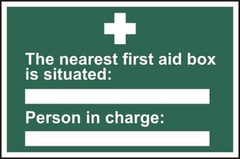 Picture of Spectrum The nearest first aid box is situated: Person in charge: - PVC 300 x 200mm - SCXO-CI-1552