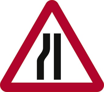 picture of Spectrum 600mm Tri. Temporary Sign – Road Narrows Left – [SCXO-CI-13129-1]