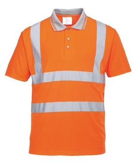 picture of Hi Vis Short Sleeved Polo Orange Shirt - PW-RT22ORR - (PS)
