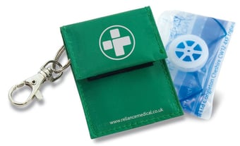 picture of Rebreath - Mouth to Mouth Resuscitation Device with One-way Valve  - In Keyring Pouch - Pack of 10 - [RL-854]