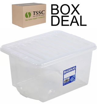 picture of BiGDUG Wham Economy Plastic Box & Lid - 31L - 260h x 360w x 455d mm - Clear - Box Deal of 10 - [IH-BDU-VUB31]