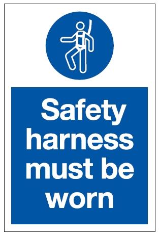 Picture of Safety Harness Must be Worn Sign - 200 x 300Hmm - Self Adhesive Vinyl - [AS-MA126-SAV]