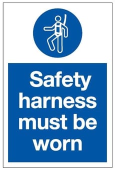 Picture of Safety Harness Must be Worn Sign - 200 x 300Hmm - Self Adhesive Vinyl - [AS-MA126-SAV]