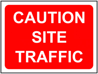picture of Spectrum 1050 x 750mm Temporary Sign – Caution Site traffic – [SCXO-CI-13174-1]