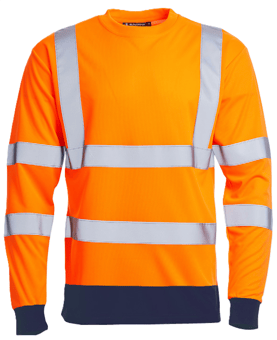 picture of Blackrock Two-Tone Hi-Vis Long Sleeve T-Shirt - Orange/Navy - RDO-80328