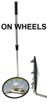 picture of Vumax 322R Portable Inspection Mirror - On Wheels and with Light - 400mm - Strong and Lightweight - Shatterproof - [VL-Vumax-322R]