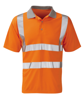 picture of Black Knight Mercury Short Sleeve Polo Shirt - Orange - OB-HVPSR