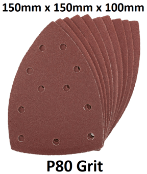 picture of Amtech 10pc Hook and Loop Delta Sanding Sheets P80 Grit - [DK-V4027]