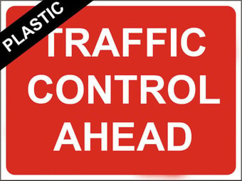 picture of Temporary Traffic Signs - Traffic Control Ahead - 600 x 450Hmm - Non Reflective - Rigid Plastic - [IH-ZT4-RP] - (MP)