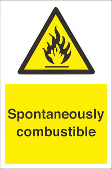 Picture of Spontaneously Combustible Sign - 200 x 300Hmm - Rigid Plastic - [AS-WA148-RP]