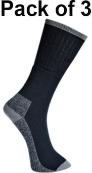 picture of Portwest - Work Socks - Pack of 3 Pairs - 36cm High - PW-SK33BKR