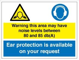 picture of Warning Noise Levels Ear Protection Sign - 400 x 300Hmm - Rigid Plastic - [AS-MA101-RP]