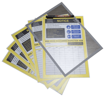 Picture of Covid-19 Cleaning Inspection Pack 2 - A4 Magnetic Frame with 5 x Inspection Inserts and 1 x Pen - [CI-15045]