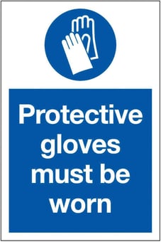 Picture of Protective Gloves Sign LARGE - 400 x 600Hmm - Rigid Plastic - [AS-MA46-RP]
