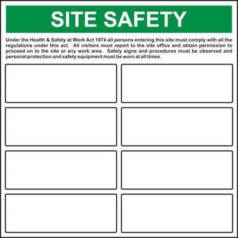 Picture of Spectrum Build Your Own Site Safety Template - FMX 650 x 650mm - SCXO-CI-14511