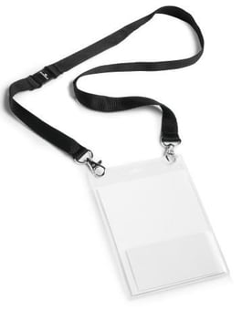 Picture of Durable Name Badge A6 with Textile Necklace Duo - 20x88mm - Black - Pack of 10 - [DL-852501]