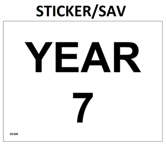 picture of SC026 Year 7 Door Wall Plaque Area Guide Sign Sticker/Sav - PWD-SC026-SAV - (LP)