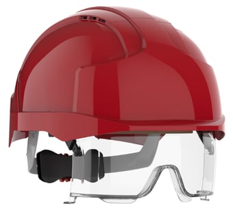 Picture of JSP - EVO VISTAlens Safety Helmet With Integrated Eyewear - Vented - Red/Red - [JS-AMB170-007-H00]