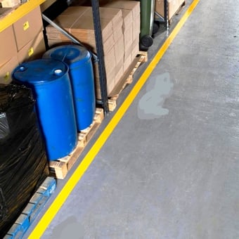 Picture of Permastripe Indoor Aisle Marking Tape 50mm - Simply Peel Back The Liner and Press Down - HE-0002-50