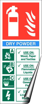 picture of Dry Powder Fire Extinguisher Instruction Sign - 82 X 202Hmm - Self Adhesive Vinyl - [AS-EN3-SAV]