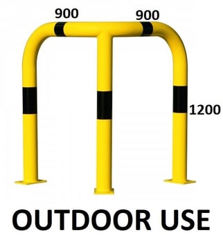 picture of BLACK BULL Corner Protection Guard XL - Outdoor Use - (H)1200 (L)900 x (L)900mm - Yellow/Black - [MV-195.23.796] - (LP)