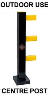 picture of Black Bull Flex Impact Protection System HYBRID - Centre Post Steel 1,000mmH - Outdoor Use - Black - [MV-203.28.846]