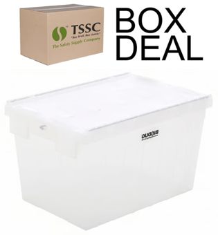 picture of BiGDUG Tote Boxes - 355h x 400w x 600d mm - 62L - Translucent - Box Deal of 10 - [IH-BDU-TSPALC62TR] - (LP)