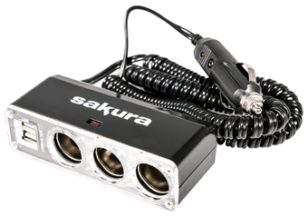 Picture of Sakura 12V Socket Extension - 3 x 12V 2 x USB - [SAX-SS5105]