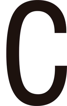 picture of Spectrum 75mm Black Vinyl – Character ‘C’ - Pack of 10 - SCXO-CI-SVB02CL