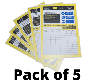 picture of Covid-19 Cleaning Inspection Insert - 210mm x 297mm - Pack of 5 - [CI-15043-5]